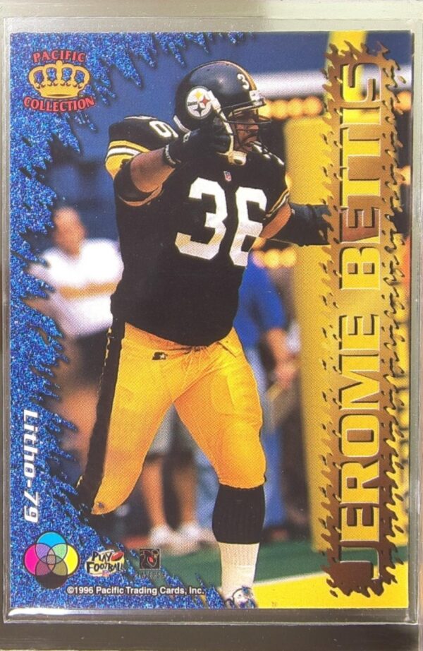 1996 Pacific Litho-Cel Jerome Bettis #Litho-79 Steelers - Image 3