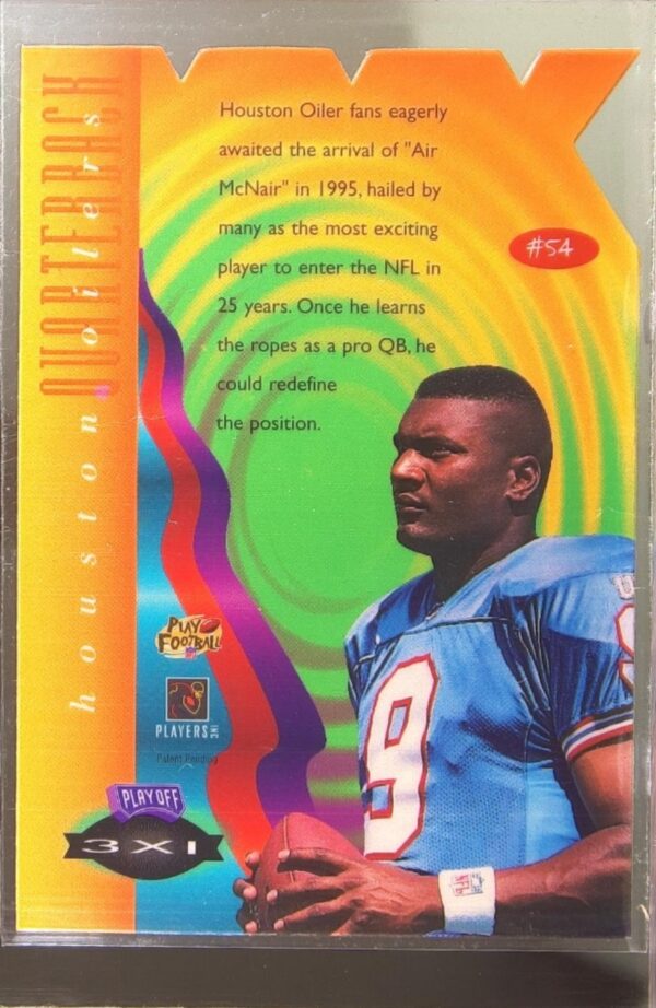 1996 Playoff Illusions Steve McNair XXXI #54 Oilers Die-Cut - Image 3