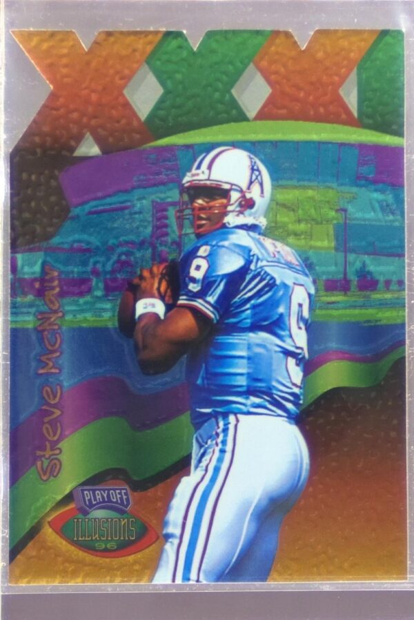 1996 Playoff Illusions Steve McNair XXXI #54 Oilers Die-Cut
