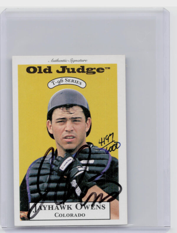 1996 Signature Rookies Old Judge Jayhawk Owens AU SN6000 #25 Sox Signatures