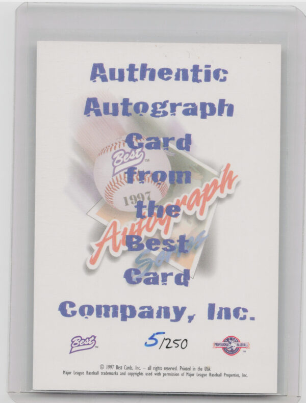 1997 Best Kerry Robinson AU SN250 #NNO Travelers Limited Autographs - Image 3