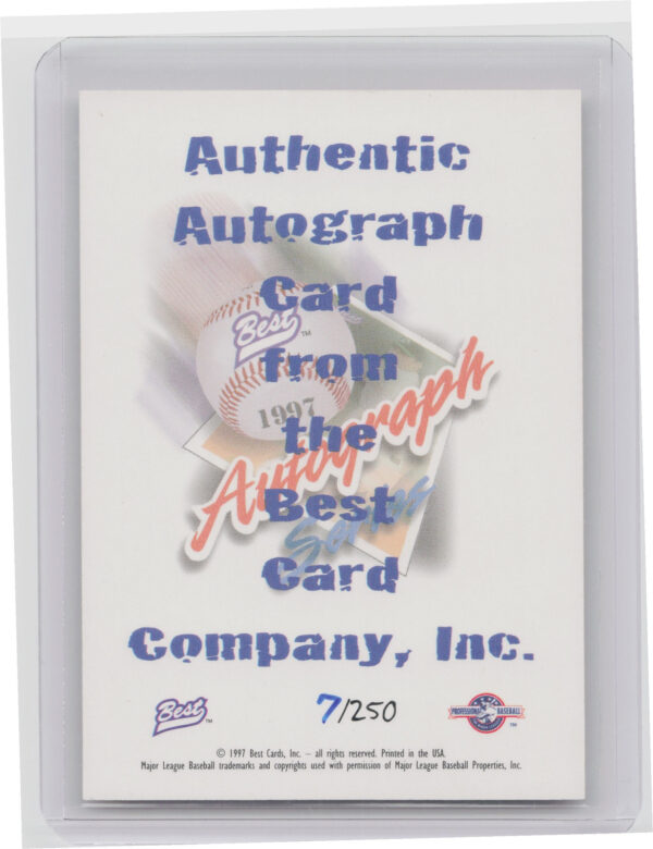 1997 Best Matt Halloran AU SN250 #NNO LumberKings Best Premium Autographs - Image 3