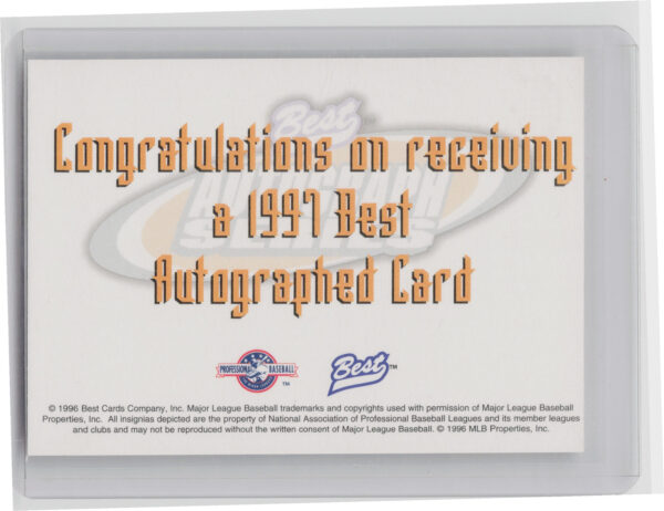 1997 Best Wes Helms AU #NNO Bulls Autographs Prospect Series - Image 3