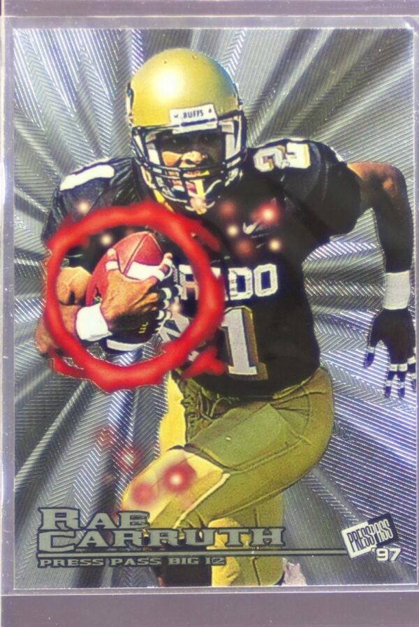 1997 Press Pass Rae Carruth RC #B6 Buffaloes Big 12 Die-Cut