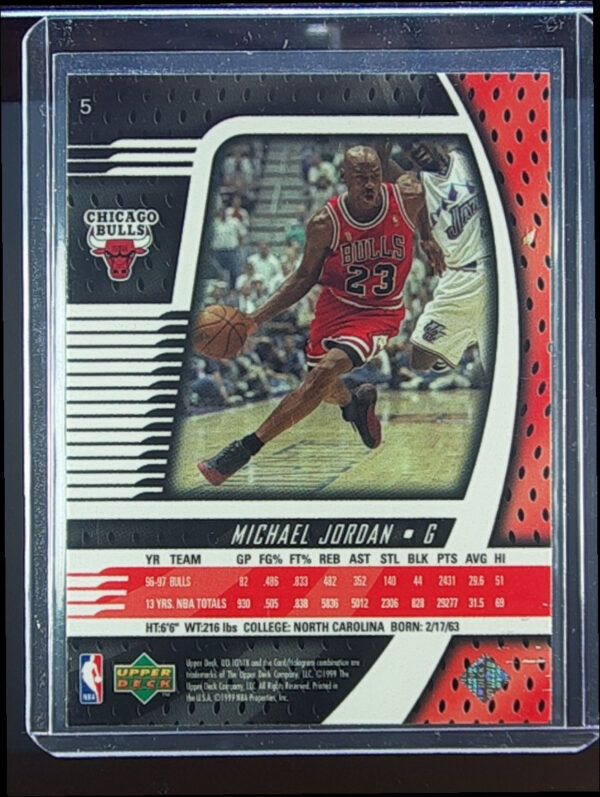 1998-99 Upper Deck Ionix Michael Jordan #5 Bulls - Image 3