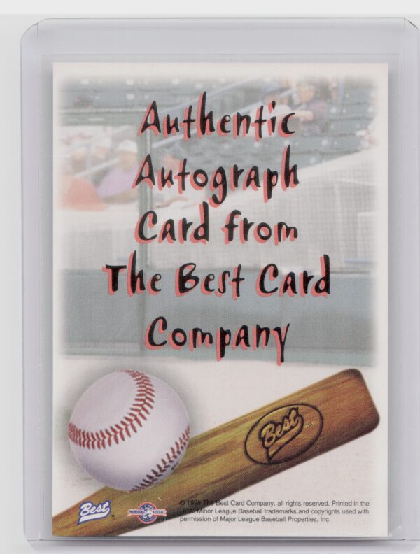 1998 Team Best Gil Meche AU #NNO AquaSox Autographs Player of the Year - Image 3