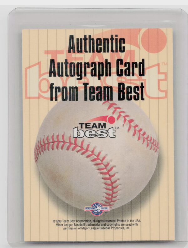 1998 Team Best Justin Miller AU #NNO Tourists Autographs Signature Series - Image 3
