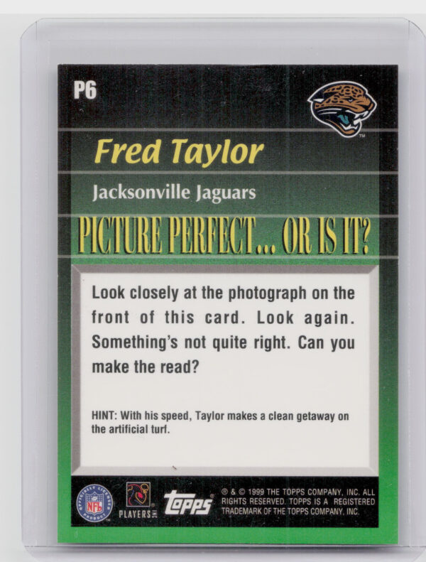 1999 Topps Fred Taylor #P6 Jaguars Picture Perfect - Image 3