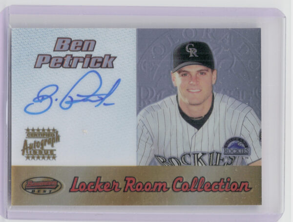 2000 Bowman's Best Ben Petrick AU #LRCA5 Rockies Locker Room Collection Autograp