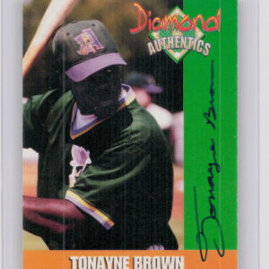 2000 Diamond Authentics Autographs Tonayne Brown AU SN3250 #17 GreenJackets