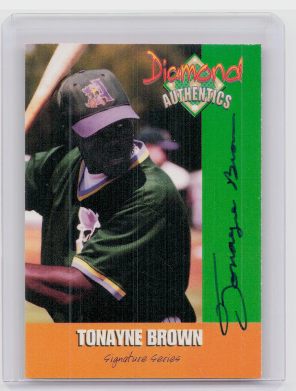 2000 Diamond Authentics Autographs Tonayne Brown AU SN3250 #17 GreenJackets