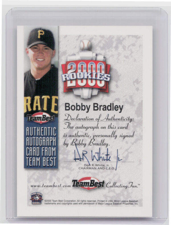 2000 Team Best Rookies Bobby Bradley AU #NNO Crawdads Autographs - Image 3