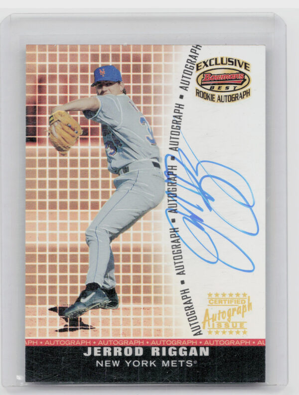2001 Bowman's Best Jerrod Riggan AU #BBEA-JR Mets Exclusive Autographs