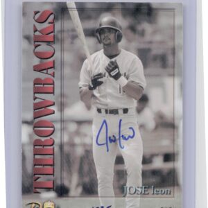 2001 Royal Rookies Throwbacks Jose Leon Auto /5950 #14 Orioles Autographs