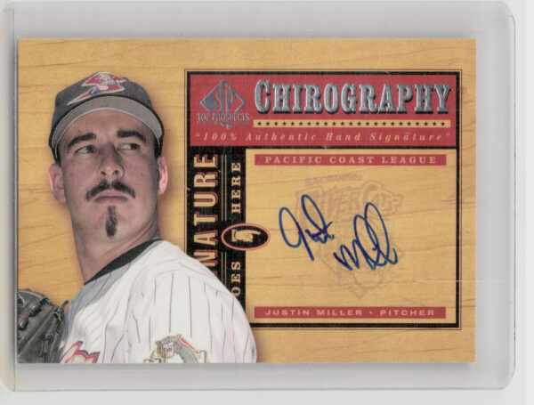 2001 SP Top Prospects Justin Miller AU #JM Cats Chirography