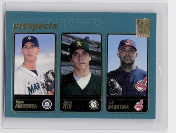 2001 Topps Ryan Anderson / Barry Zito / CC Sabathia Limited #363 Indians
