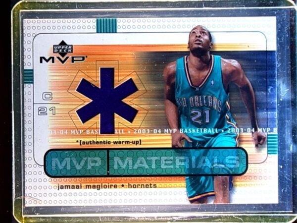 2003-04 Upper Deck MVP Jamaal Magloire JSY #JM-WU Hornets Materials Warmups