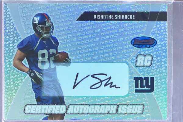 2003 Bowman's Best Visanthe Shiancoe Auto RC #150 Giants