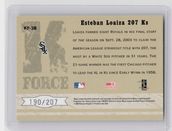2004 Leaf Certified Cuts Esteban Loaiza SN207 #KF-38 Sox K Force - Image 3