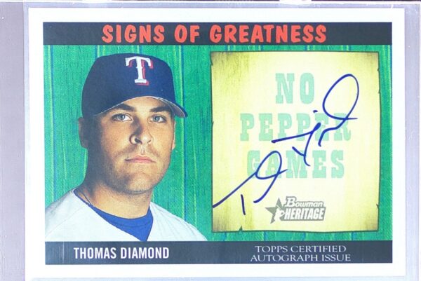 2005 Bowman Heritage Thomas Diamond Auto #SG-TD Rangers Signs of Greatness