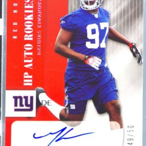 2006 Fleer Hot Prospects Mathias Kiwanuka Red Hot RC Auto /50 #181 Giants