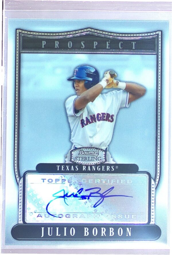2007 Bowman Sterling Julio Borbon Auto #BSP-JBO Rangers Prospects