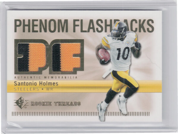 2007 SP Rookie Threads Santonio Holmes MEM #PHF-SH Steelers Phenom Flashbacks Je