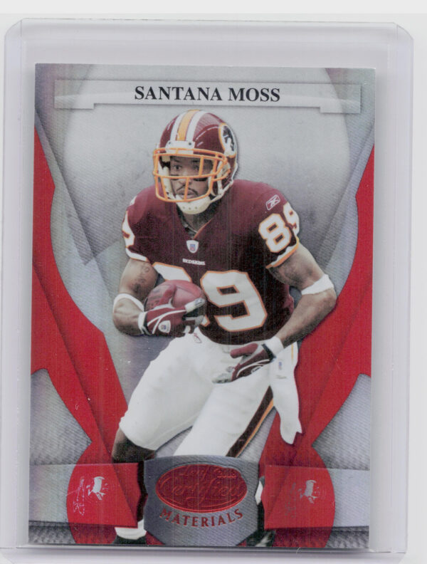 2008 Leaf Certified Materials Santana Moss Mirror Red SN100 #149 Redskins
