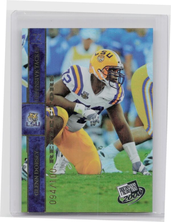 2008 Press Pass Glenn Dorsey Reflectors Gold /100 #1 Tigers