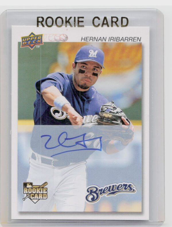 2008 Upper Deck Timeline Hernan Iribarren AU #118 Brewers 1992 UD Minor League A