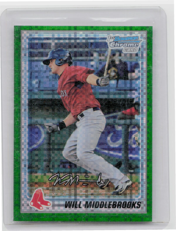 2010 Bowman Chrome Will Middlebrooks #BCP179 Sox Prospects Green X Fractors