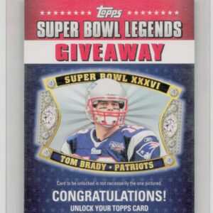 2011 Topps Tom Brady #SBLG-7 Patriots Super Bowl Legends Giveaway