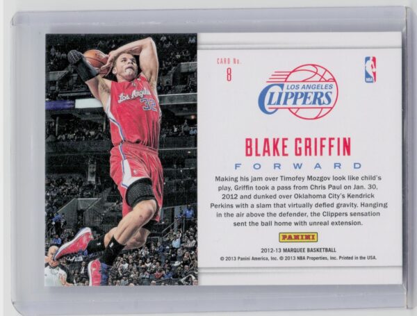 2012-13 Panini Marquee Blake Griffin #8 Clippers Slam Dunk Legends - Image 3
