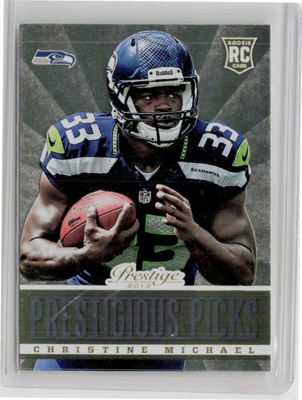 2013 Panini Prestige Christine Michael #20 Seahawks Prestigious Picks Gold