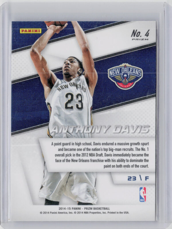 2014-15 Panini Prizm Anthony Davis #4 Pelicans Representatives - Image 3