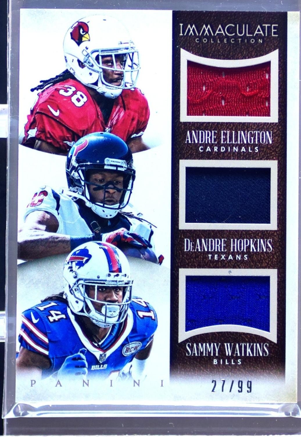 2014 Immaculate Andre Ellington / DeAndre Hopkins / Sammy Watkins /99 JSY #3-CLE