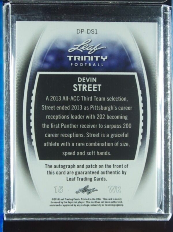 2014 Leaf Trinity Devin Street AU MEM #DP-DS1 Panthers - Image 3