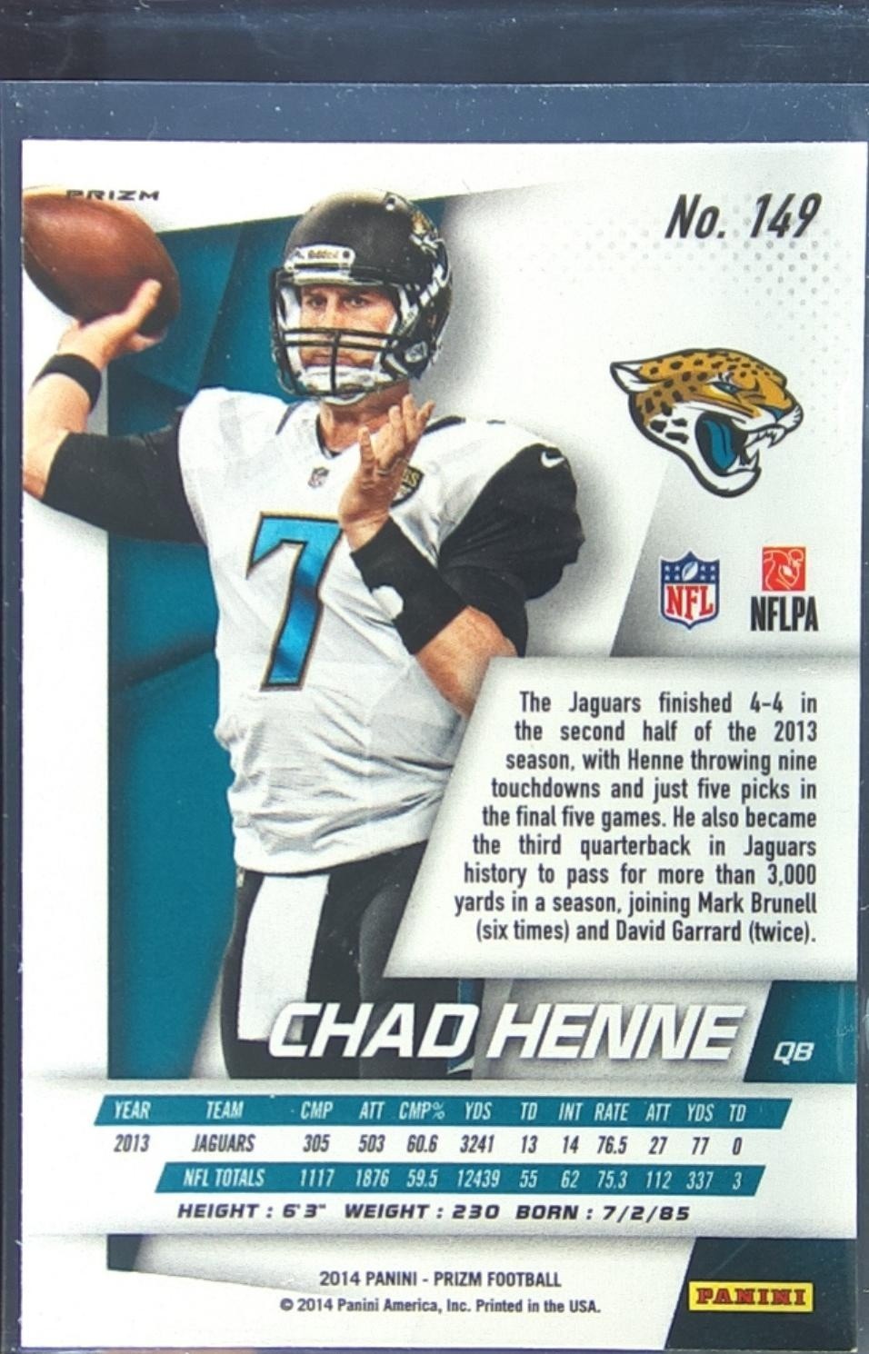 2014 Prizm Chad Henne Prizms #149 Jaguars - Image 3