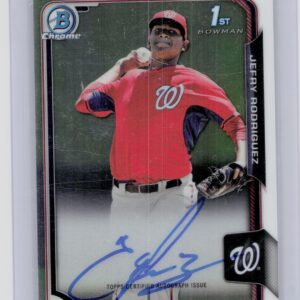 2015 Bowman Chrome Jefry Rodriguez AU #BCAP-JR Nationals Prospect Autographs