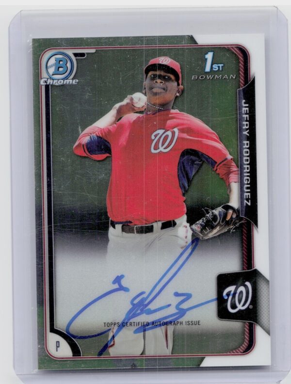 2015 Bowman Chrome Jefry Rodriguez AU #BCAP-JR Nationals Prospect Autographs