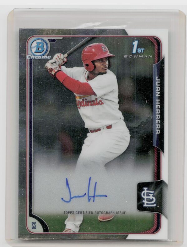 2015 Bowman Juan Herrera Auto #BCAP-JH Cardinals Chrome Prospect Autographs