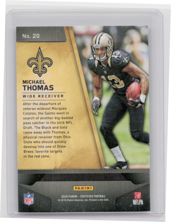2016 Certified Michael Thomas #20 Saints Gold Team - Image 3