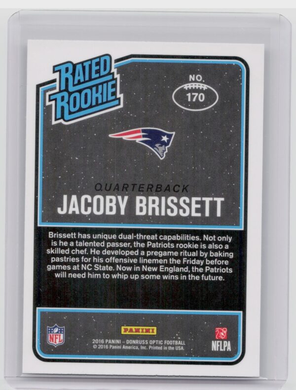 2016 Donruss Optic Jacoby Brissett RC #170 Patriots - Image 3
