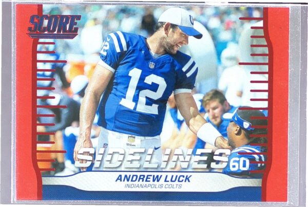 2016 Score Andrew Luck #7 Colts Sidelines Red