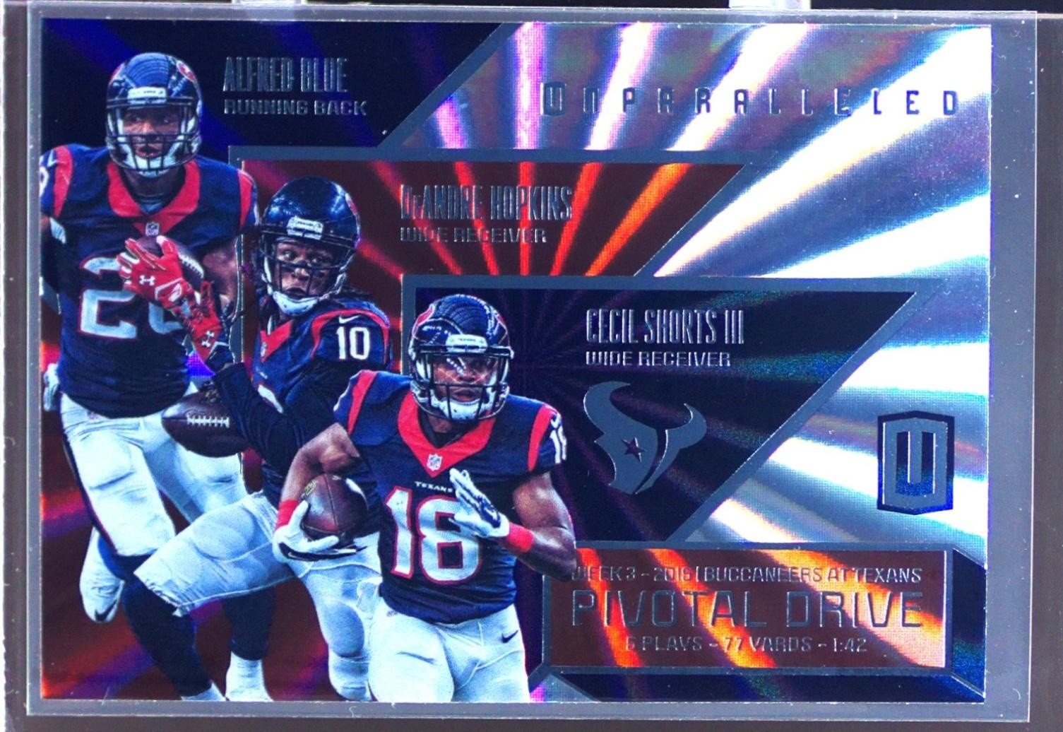 2016 Unparalleled DeAndre Hopkins / Alfred Blue / Cecil Shorts III #PD-13 Texans