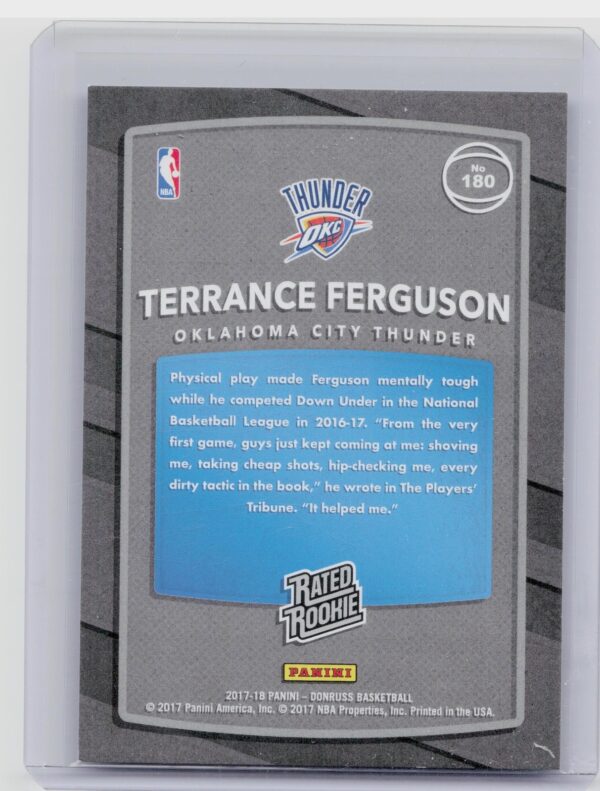 2017-18 Donruss Optic Terrance Ferguson Blue /49 #180 Thunder - Image 3