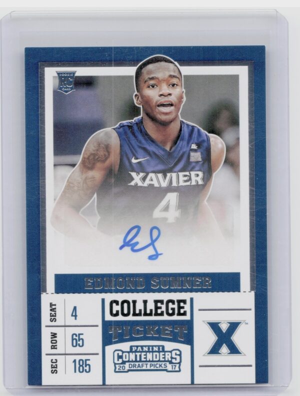 2017-18 Panini Contenders Draft Picks Edmond Sumner AU #93 Musketeers College Ti