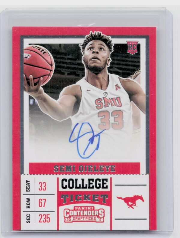 2017-18 Panini Contenders Draft Picks Semi Ojeleye AU #104 Mustangs College Tick