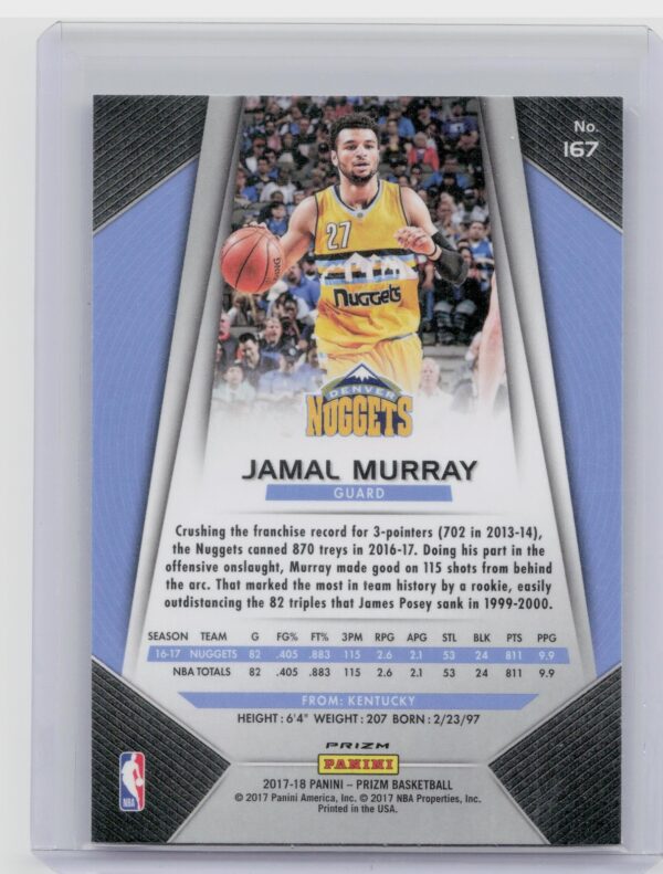 2017-18 Prizm Jamal Murray Green #167 Nuggets - Image 3