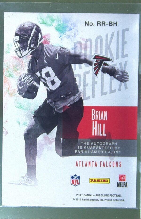 2017 Absolute Brian Hill Auto /400 #RR-BH Falcons Rookie Reflex Signatures - Image 3